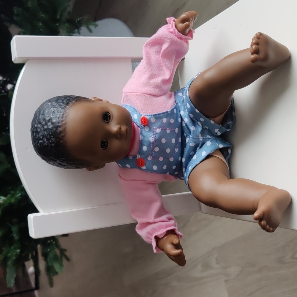 VintagePleasant Company American Girl Bitty Baby 16" Doll Dark Skin, Black Hair